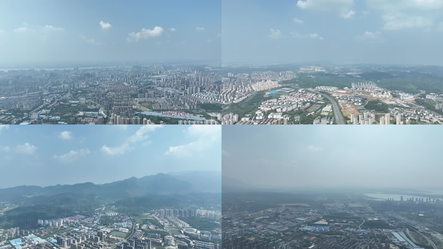九江市500米高空360度看九江城市风光