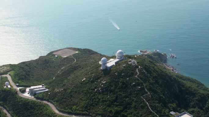 深圳天文台鸟瞰图深圳西涌海滩大海边海岸线