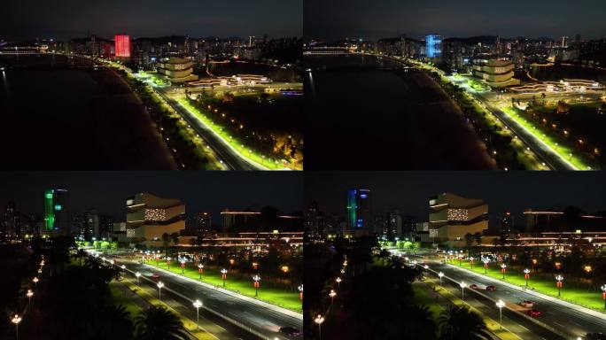 航拍珠海/大湾区/香洲/横琴/珠海夜景