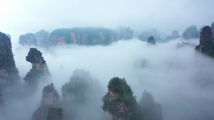 宣传片风景素材 山峰云海 大好河山张家界