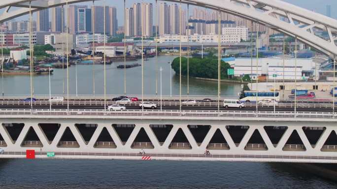 航拍苏州宝带桥，京杭运河