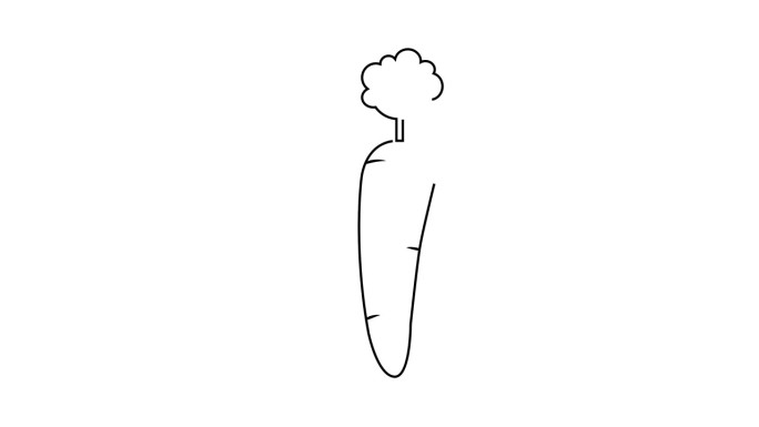 动画视频的素描形成一个胡萝卜