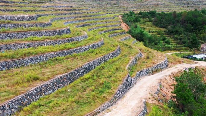 高山大地，山坡上的土地，台地