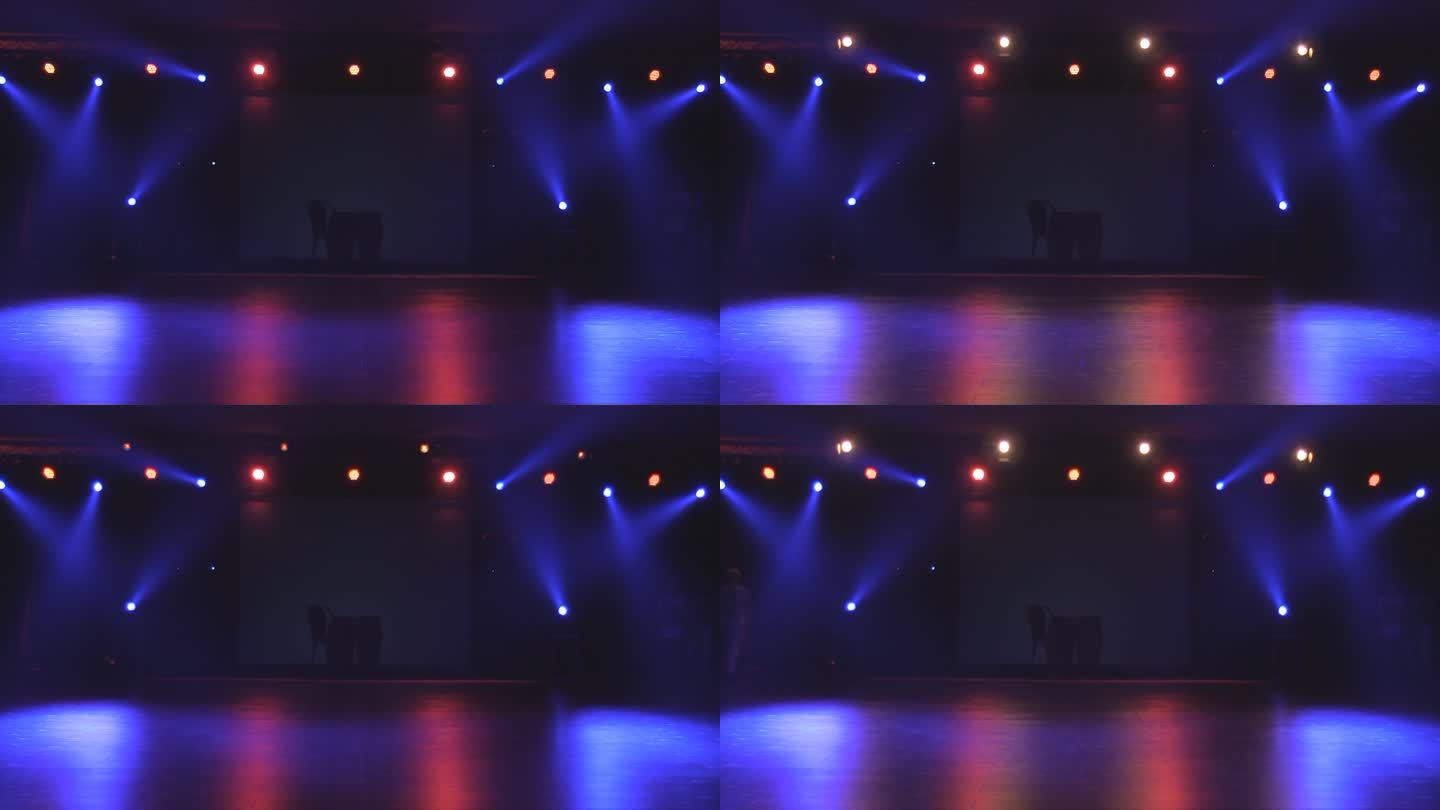 霓虹灯下的舞台背景