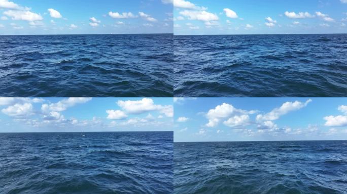 4k航拍气势磅礴的海浪大海波澜起伏的海面