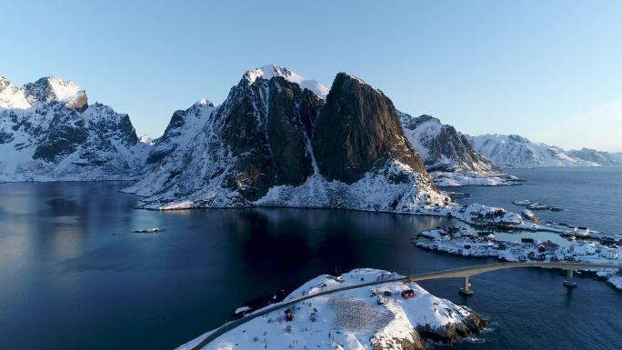 挪威洛福顿岛冬季景观