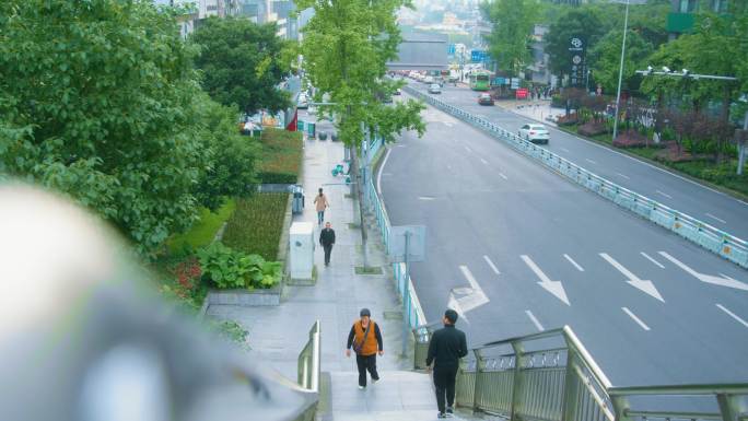 重庆街头交通车流慢动作