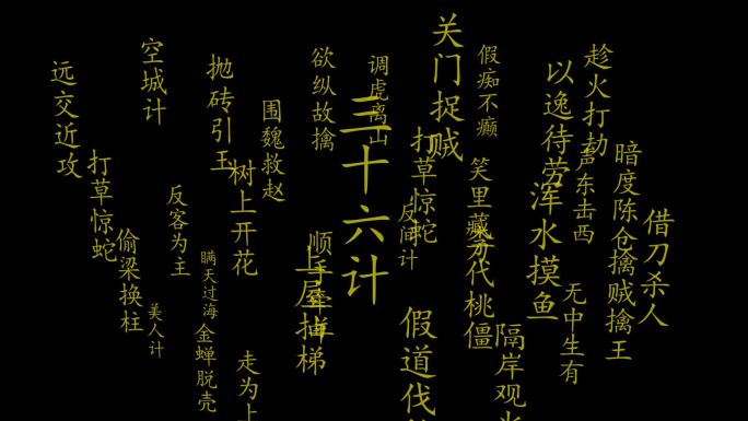 三十六计金色文字渐进（AE模版）