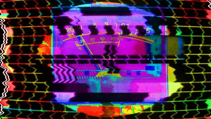 故障电视静态噪声失真信号问题错误视频损坏复古风格80年代VHS测试图