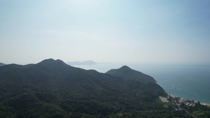 深圳天文台俯视图深圳西涌海滩大海边海岸线