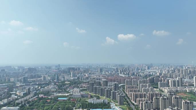 九江市航拍九江城市建筑风光无人机高空视角