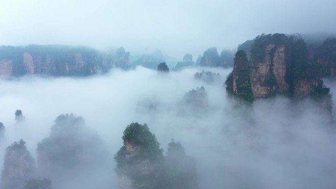 宣传片风景素材 山峰云海 大好河山张家界