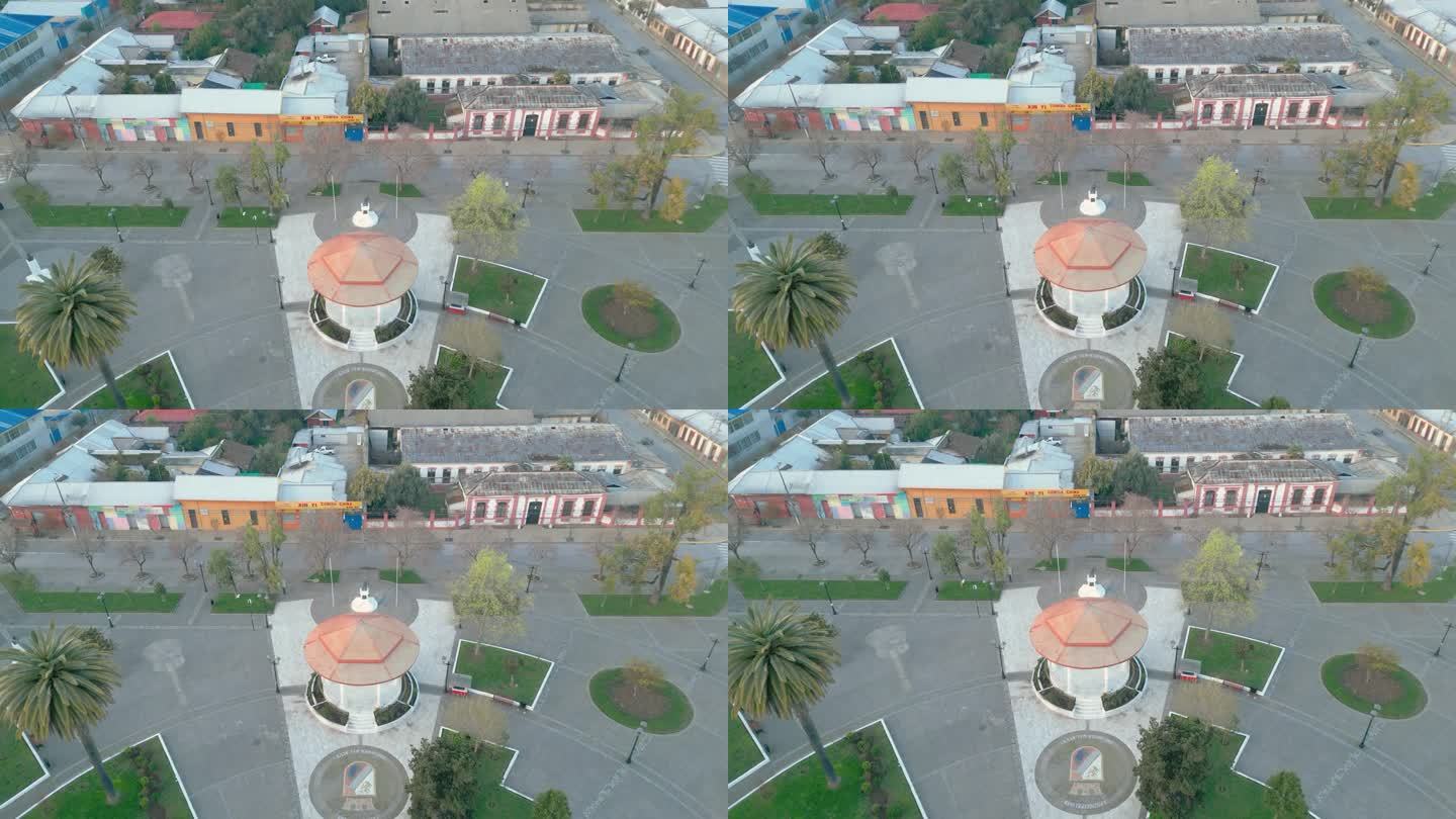 圣哈维尔德隆科米拉智利Maule街道从无人机飞行视图