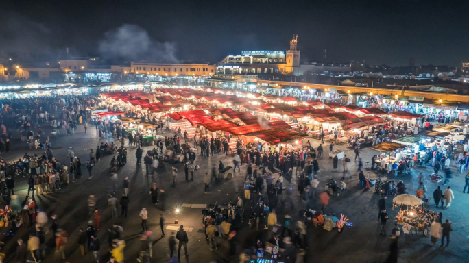 摩洛哥马拉喀什市场 中东地区街景