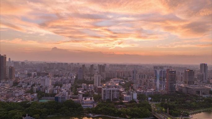 佛山南海桂城大景晚霞延时