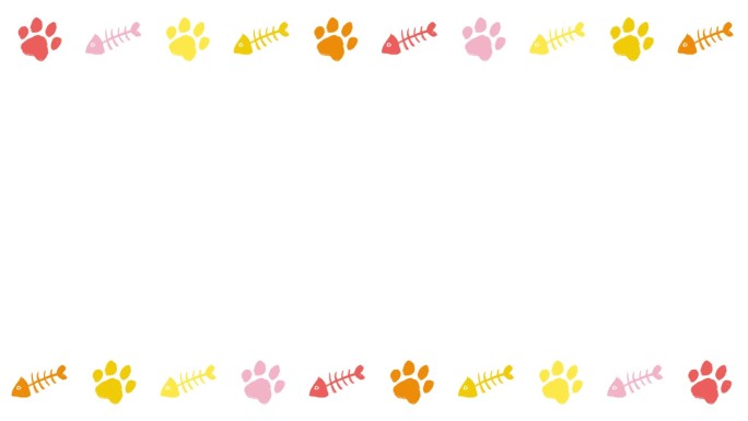 猫脚印装饰(10秒循环)粉色、橙色
