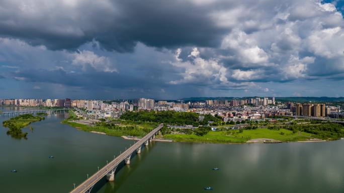 四川南充高坪暴雨彩虹延时