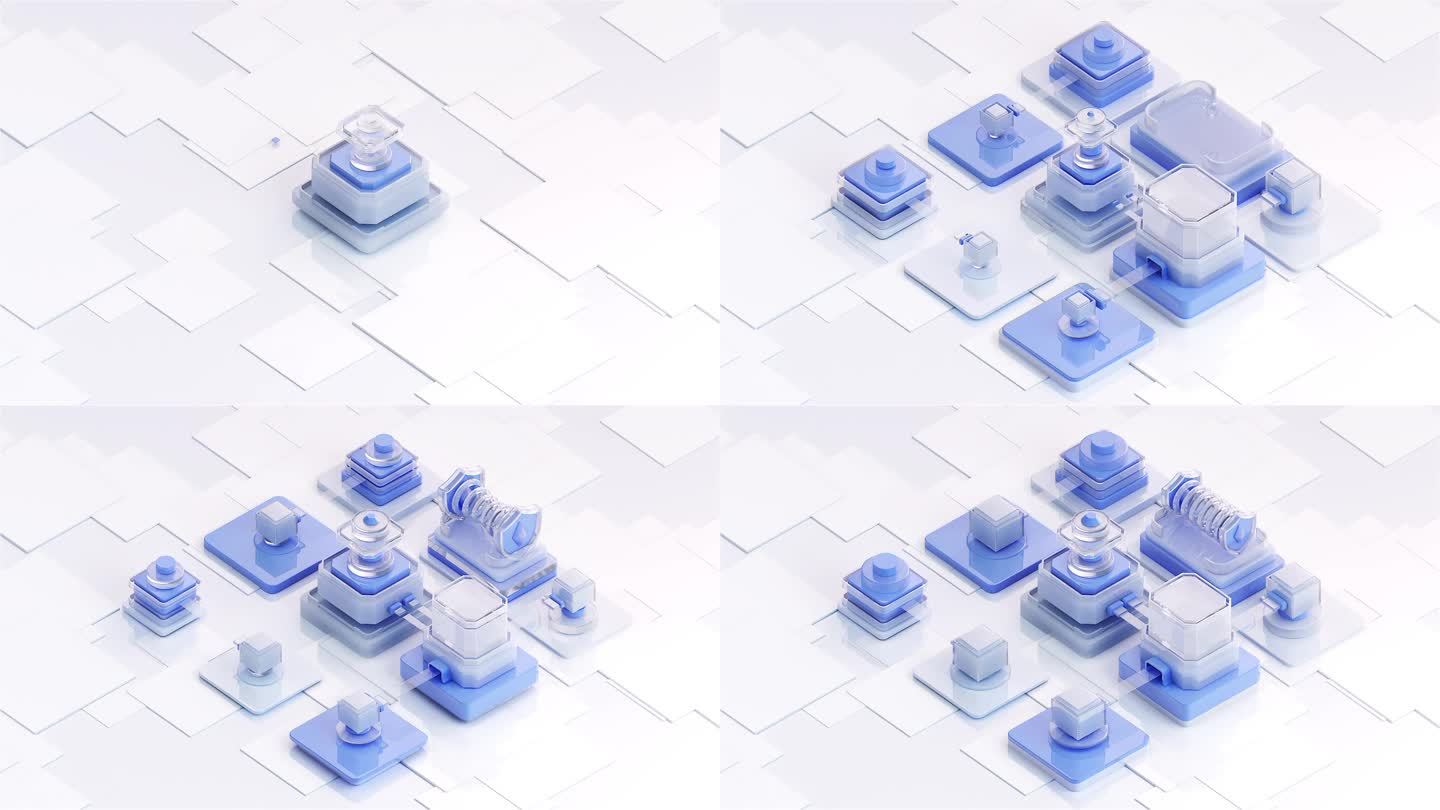 蓝色科技感质感MG元素动画素材