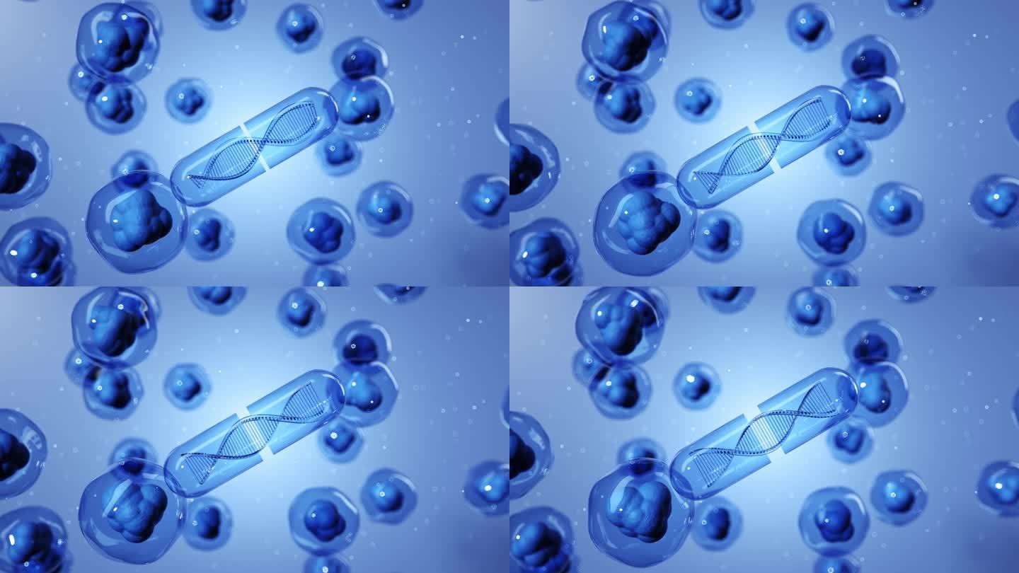 微观DNA和分子细胞医疗广告动画