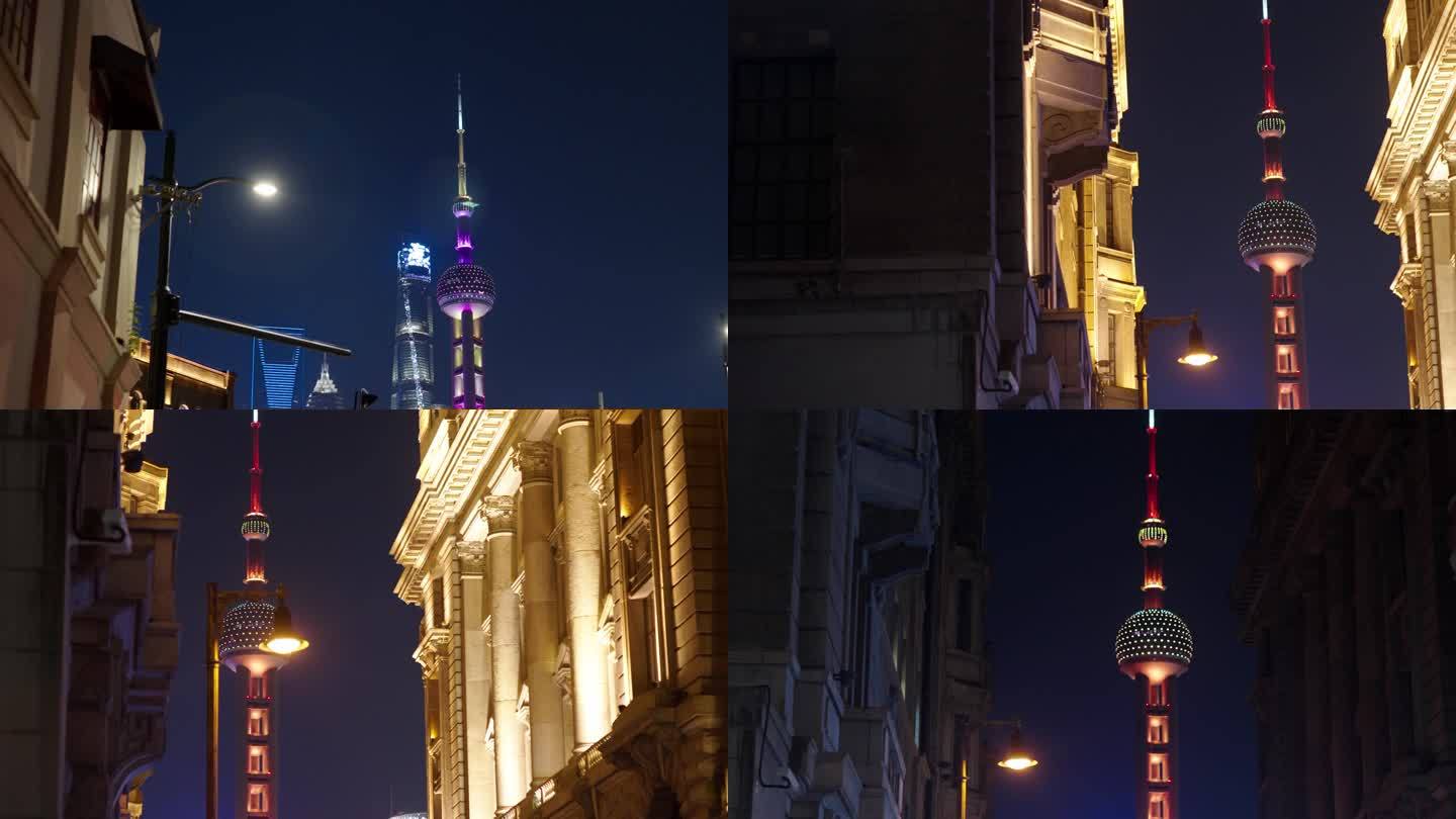 城市夜景 上海东方明珠外滩原创实拍4K