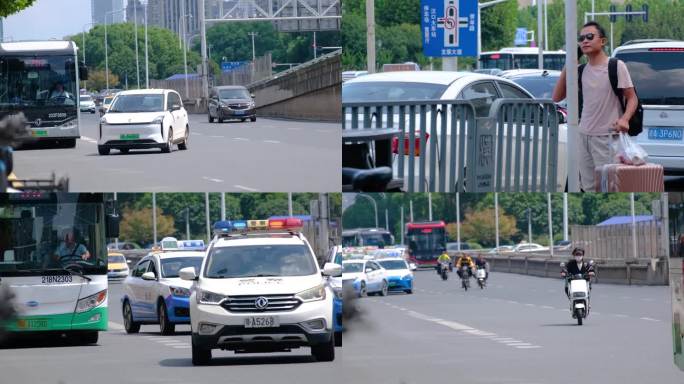 繁忙城市马路车流人流汽车街景_58