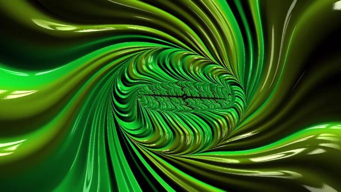 绿色漩涡流动的波浪图案。抽象的背景文字或标志
