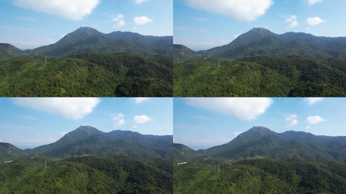 从空中俯瞰深圳西涌海滩附近的山丘