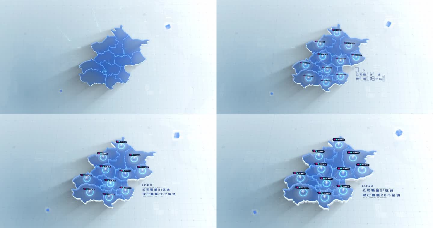 北京地图区位连线坐标点覆盖