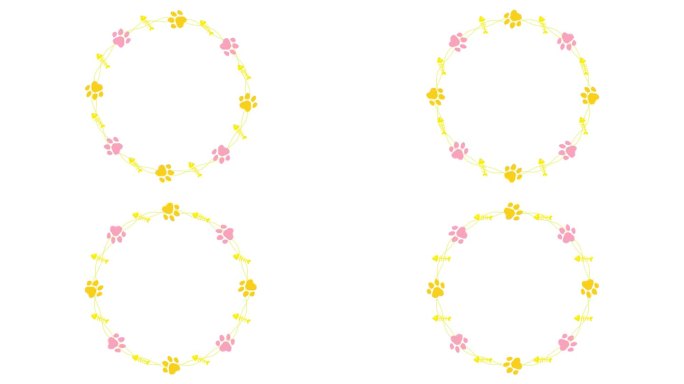 猫脚印框架作为标题背景(粉色和橙色)