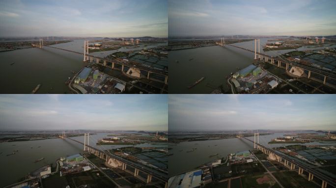 广州城市地标航拍 南沙地标 南沙大桥