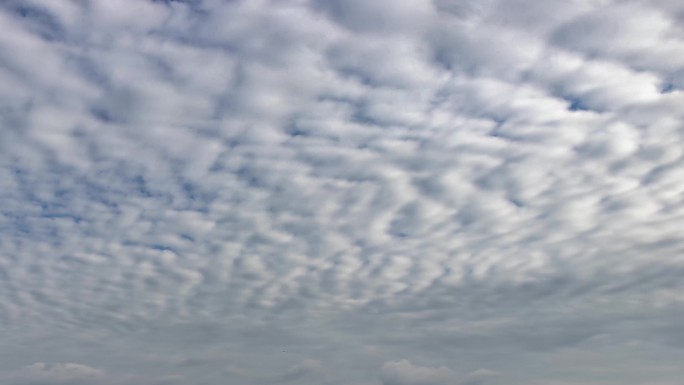 纯天空白云流云地震云层积云云层天空延时