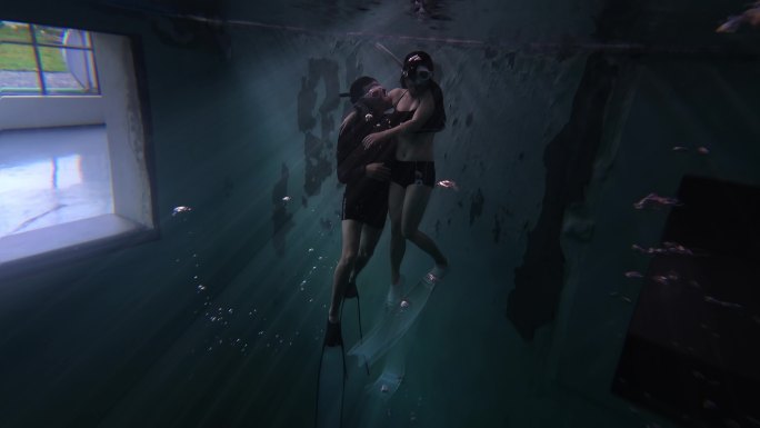 自由潜双人潜水情侣旅行 唯美镜头 宣传片