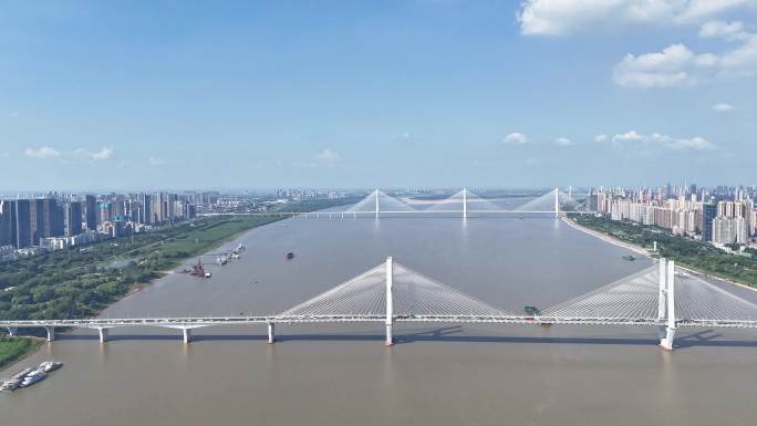 武汉长江二桥延时城市建筑大景