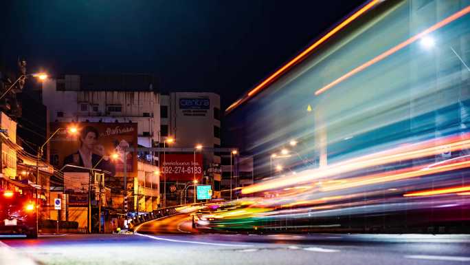 泰国街头夜景城市风光
