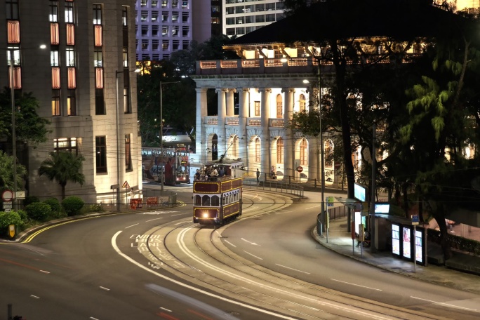 6K 香港夜景延时 叮叮车 中环有轨电车