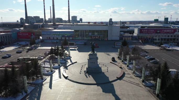 黑河火车站、客运站、城市大景航拍