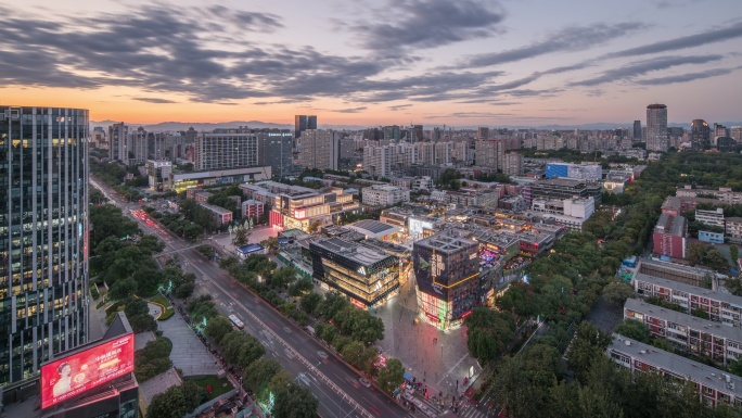 北京三里屯日转夜延时