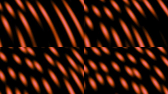 浮动的水平线和圆形几何形状，向下的线条，霓虹灯线向前移动和闪烁