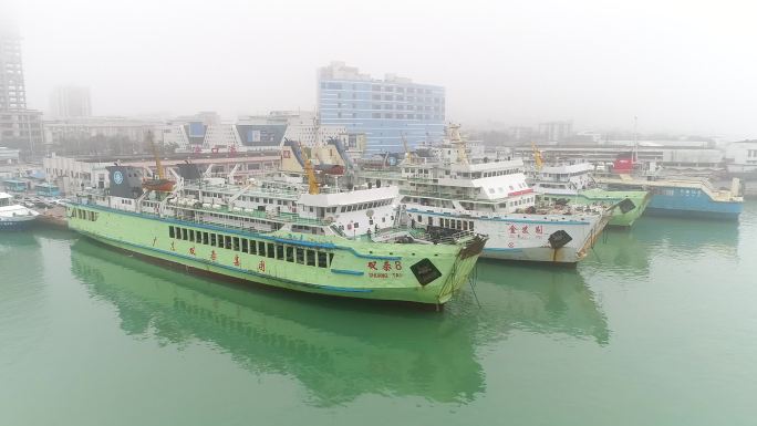 大雾海口 大雾锁航 雾中海口 海口航拍