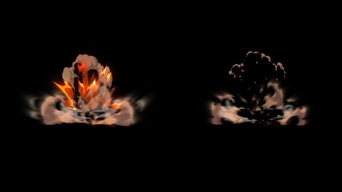 火焰爆炸特效-mov透明通道