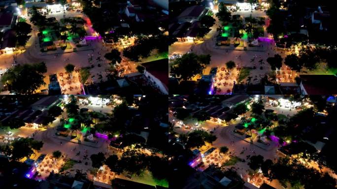 巴西杰里科阿卡拉历史中心的夜景。夜生活风景