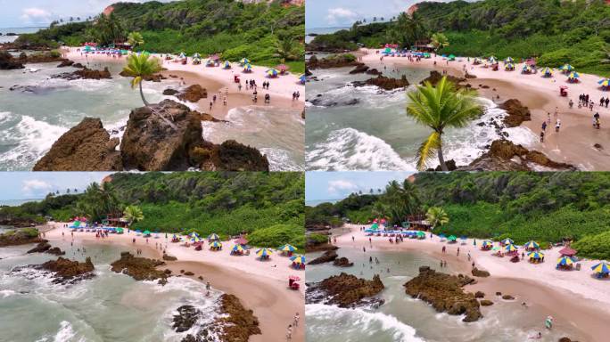 巴西帕拉伊巴Conde的坦巴巴海滩。