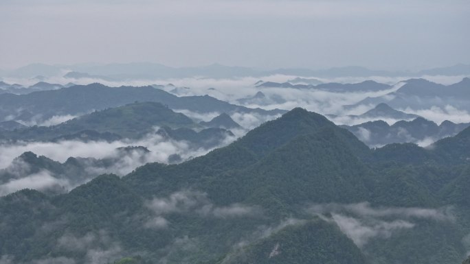 广西山水航拍延时