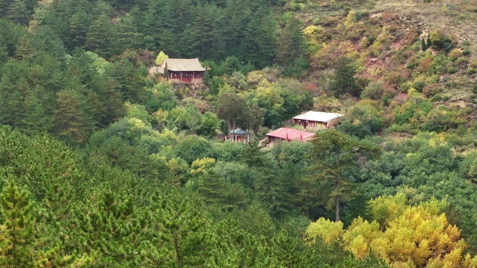 大同广灵圣佛寺景点航拍