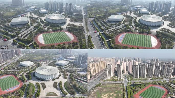 荆州市体育中心4K航拍