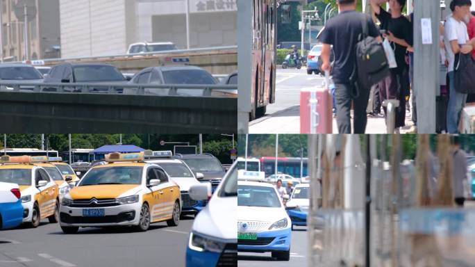 繁忙城市马路汽车车流人流交通街景素材_2