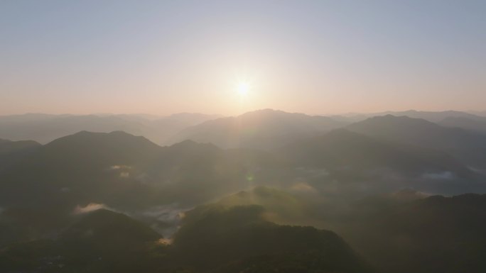 浙江宣传片东阳天山村日出航拍视频合集