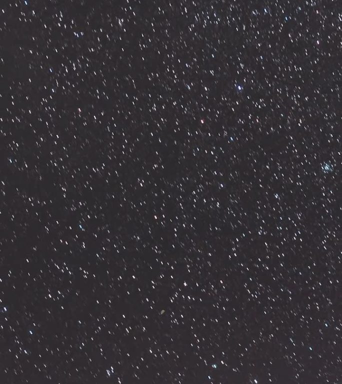 夜间星空背景延时拍摄。自然发光星星的夜景。陨石小径。时间推移流星轨迹在夜空背景。垂直镜头延时视频。银
