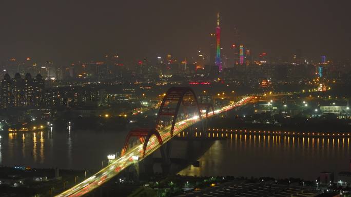 航拍延时-广州新光大桥