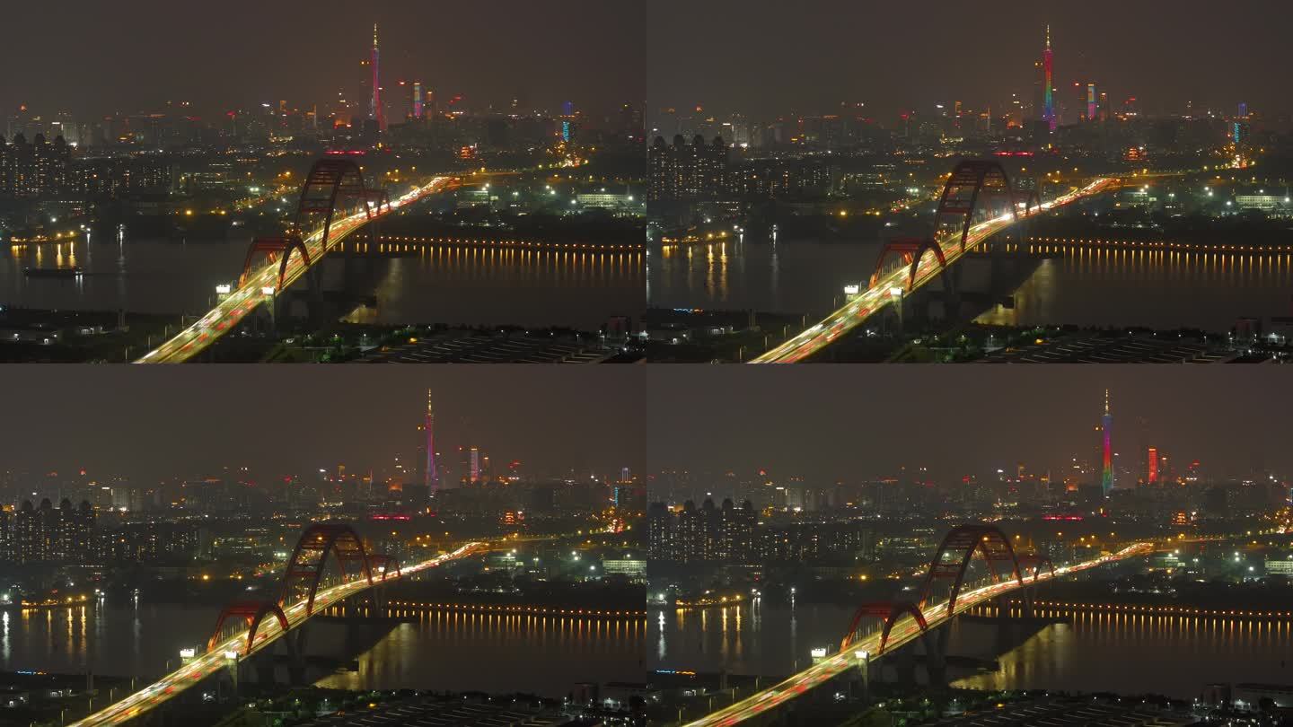 航拍延时-广州新光大桥